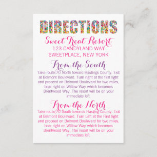 D'accompagnement Carte de directions sur le thème des bonbons