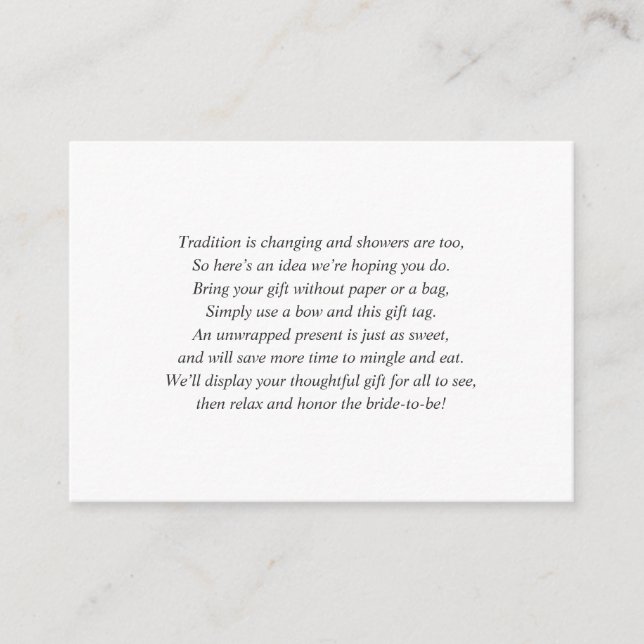 D'accompagnement Carte de douche nuptiale à écran blanc simple + ét (Devant)