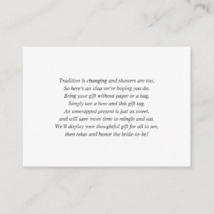 D'accompagnement Carte de douche nuptiale à écran blanc simple + ét