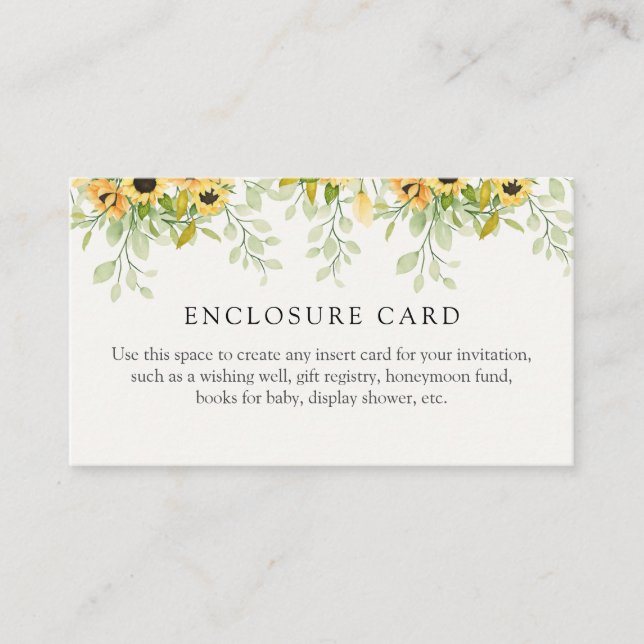 D'accompagnement Carte de douche pour tournesol (Devant)