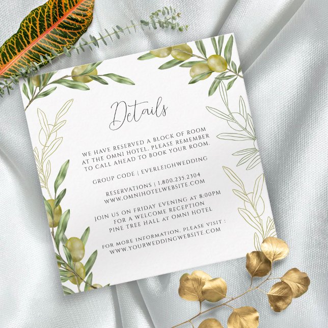 D'accompagnement Carte de fermeture à branche d'olivier vert modern (Créateur téléchargé)