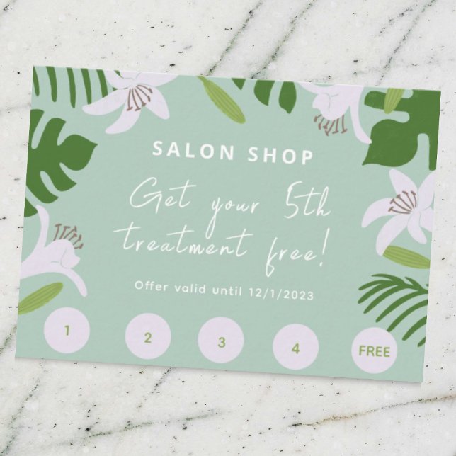 D'accompagnement Carte de fidélité de beauté tropicale (Créateur téléchargé)