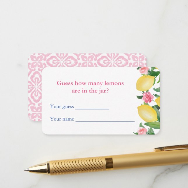 D'accompagnement Carte de jeu de Baby Shower Mariage : Devinez comb (Devant/Arrière en situation)