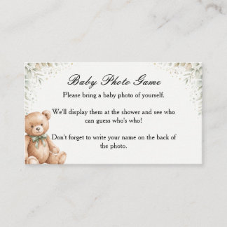 D'accompagnement Carte de jeu de photo de bébé à l'ours en peluche