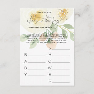 D'accompagnement Carte de jeu pour Baby Shower « Fleurs roses, qu'y