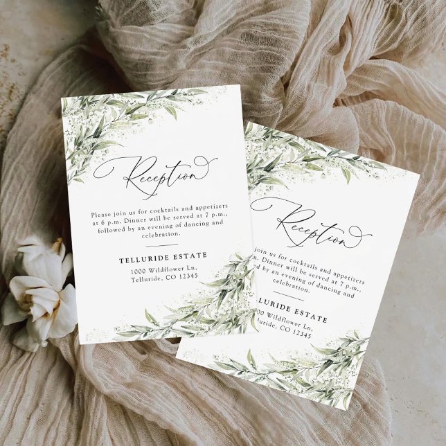 D'accompagnement Carte de la réception de mariage verte Dusty Sage (Créateur téléchargé)
