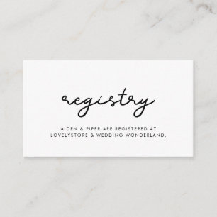 D'accompagnement Carte de liste de mariage simple