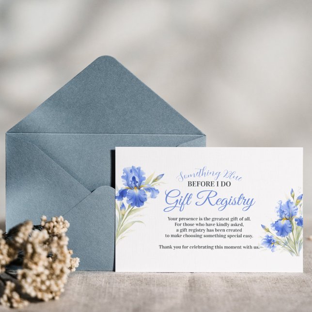D'accompagnement Carte de liste de mariage Something Blue (Something Blue Bridal Shower Gift Registry Card
)