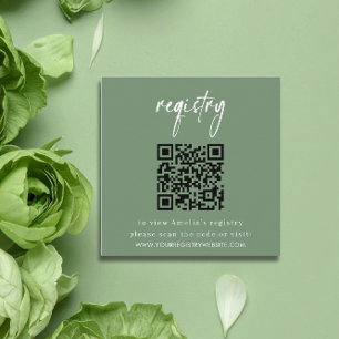 D'accompagnement Carte de liste de naissance vert sauge