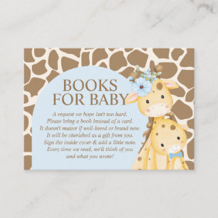 D'accompagnement Carte de livres pour bébé girafe garçon bleu