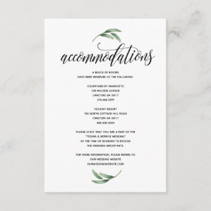 D'accompagnement Carte de logement de mariage moderne verdure v1