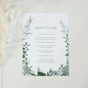 D'accompagnement Carte de Mariage de verdure Succulente Horaire des