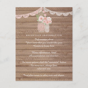 D'accompagnement Carte de mariage en dentelle chic et bois pour pot