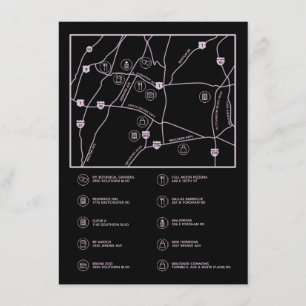 D'accompagnement Carte de mariage personnalisée rose et noir