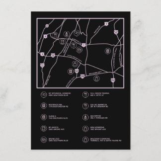 D'accompagnement Carte de mariage personnalisée rose et noir