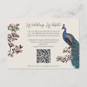 D'accompagnement Carte de mariage QR en encre artistique avec paon