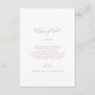 D'accompagnement Carte de Mariage rose pâle à feuilles minimes