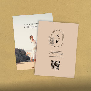 D'accompagnement Carte de mariage rustique avec QR code pour photo