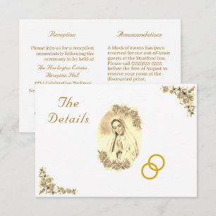D'accompagnement Carte de mariée catholique de Vierge Marie Sépia à