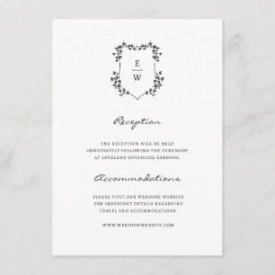 D'accompagnement Carte de monogramme simple incluse