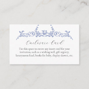 D'accompagnement Carte de personnalisation florale bleu