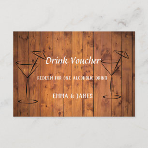 D'accompagnement Carte de pièce-justificative vintage Rustic Wood M