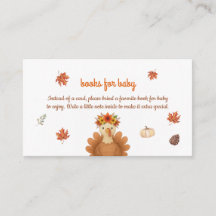 Carte de présentation pour Baby Shower Thème Dinde