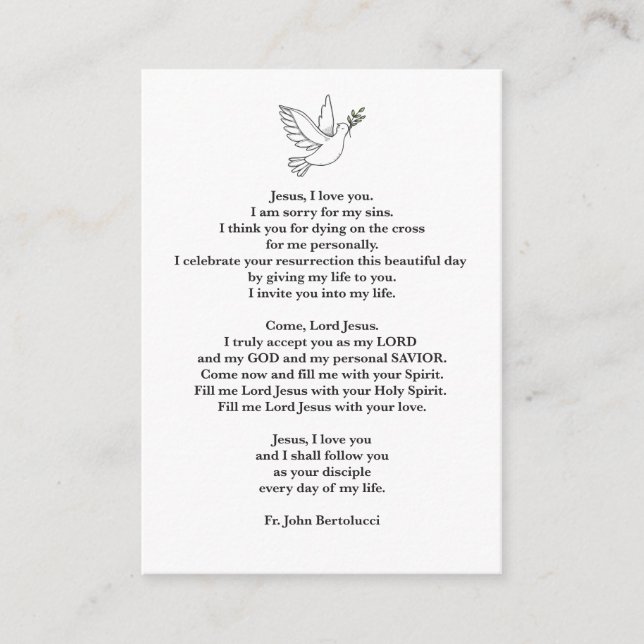 D'accompagnement Carte de prière (Devant)