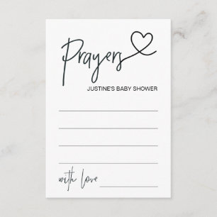 D'accompagnement Carte de prière Baby shower personnalisée avec coe