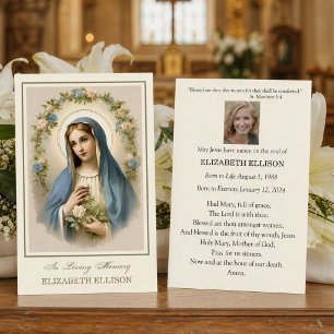 D'accompagnement Carte de prière funéraire catholique de la Sainte