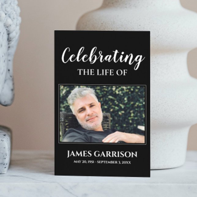 D'accompagnement Carte de prière funéraire commémorative noire avec (Créateur téléchargé)