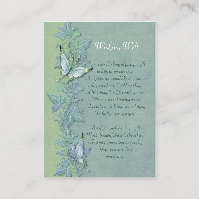 D'accompagnement Carte de puits Papillon Vol FloralWishing (Devant)