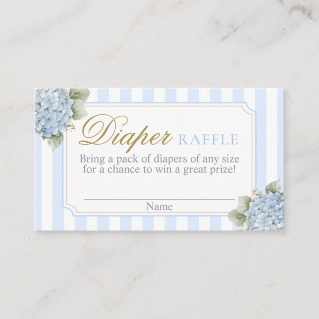 D'accompagnement Carte de rabat Baby shower Blue Hydrangea (Devant)