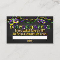 Carte de rabat Mardi Gras Baby shower