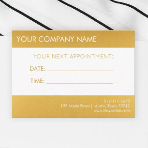 D'accompagnement Carte de rappel de rendez-vous Gold