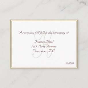 D'accompagnement Carte de réception à cadre blanc/beige K Monogramm