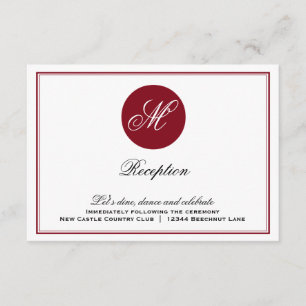D'accompagnement Carte de réception à monogramme en écriture élégan