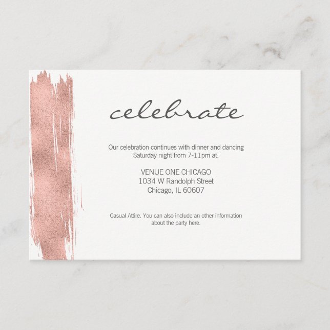 D'accompagnement Carte de réception Bat mitzvah rose Gold (Devant)