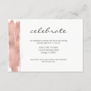 D'accompagnement Carte de réception Bat mitzvah rose Gold