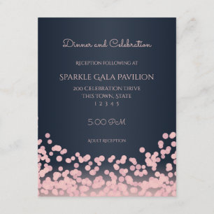 D'accompagnement Carte de réception Bokeh Pink et Navy Blue