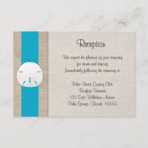 D'accompagnement Carte de réception de mariage à la plage de Sand D