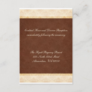 D'accompagnement Carte de réception de mariage au chocolat et à la