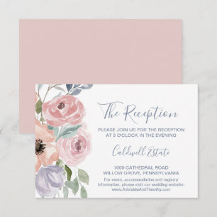 D'accompagnement Carte de réception de mariage aux florales rose po
