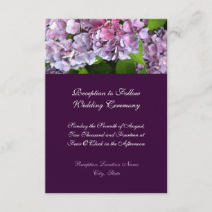 D'accompagnement Carte de réception de mariage aux hortensias