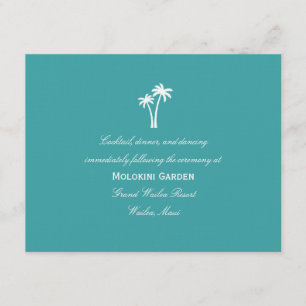 D'accompagnement Carte de réception de mariage aux palmiers