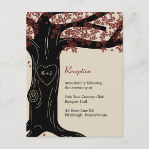 D'accompagnement Carte de réception de mariage en chêne - Rouge