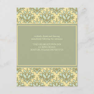 D'accompagnement carte de réception de mariage Green Lotus
