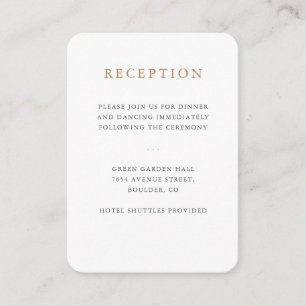 D'accompagnement Carte de réception de mariage minimaliste simple