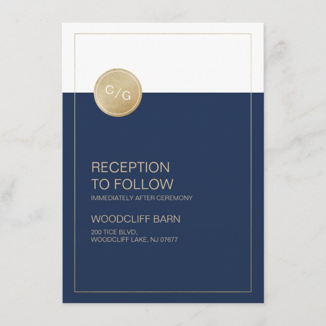 D'accompagnement Carte de réception de mariage moderne minimaliste  (Devant)