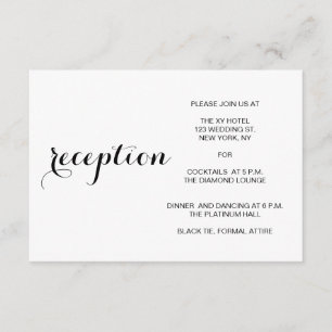 D'accompagnement Carte de réception de mariage moderne minimaliste